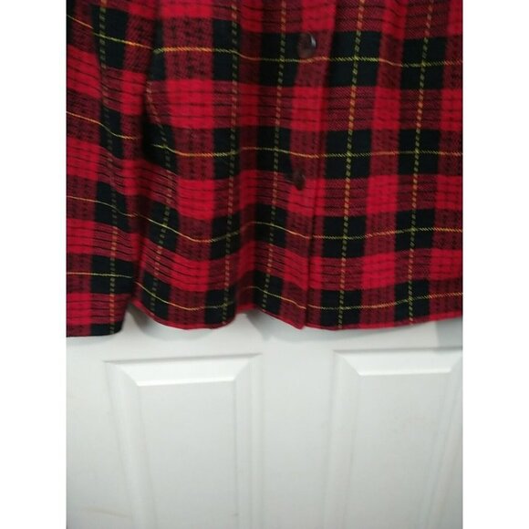 SAG Harbor Collared Front Button Red Plaid Jacket Size 14 - Picture 7 of 14